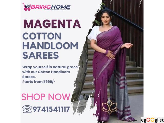 MAGENTA COTTON HANDLOOM SAREES